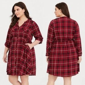 Torrid Red Plaid Dress